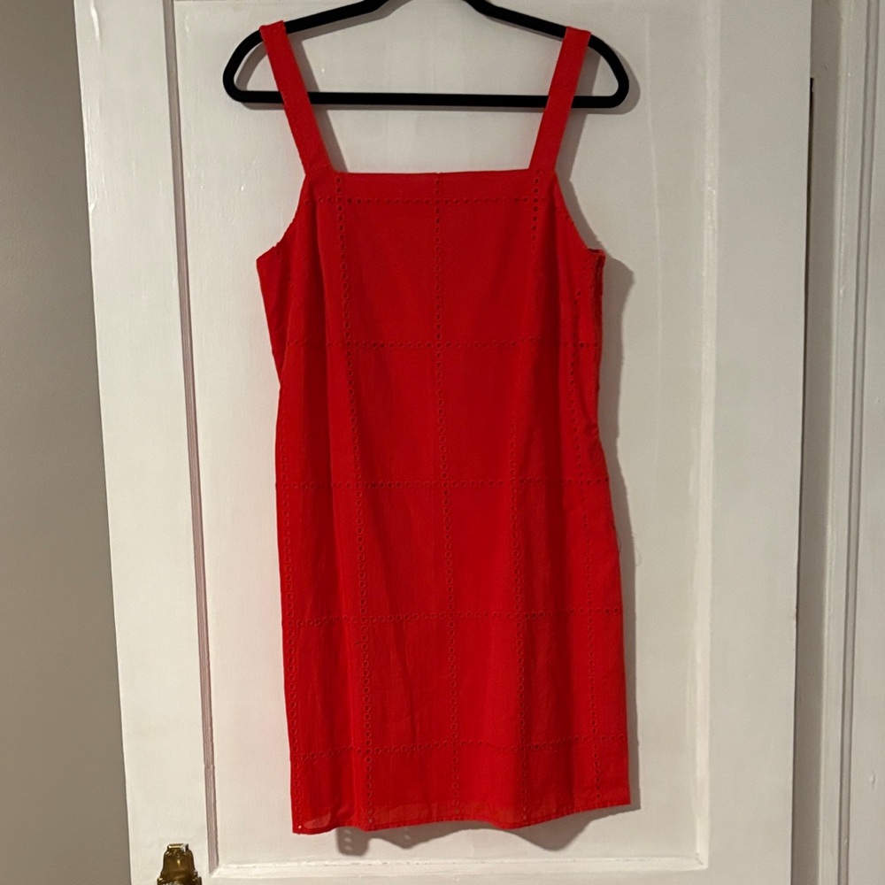 Banana Republic bright red shift dress